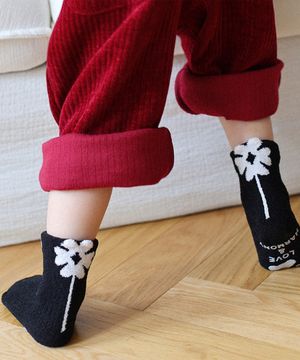 [ACC]플라워 수면양말 블랙