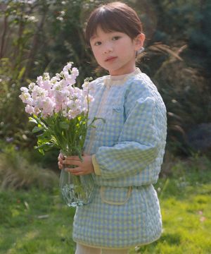 민트레몬하트 누빔 점퍼