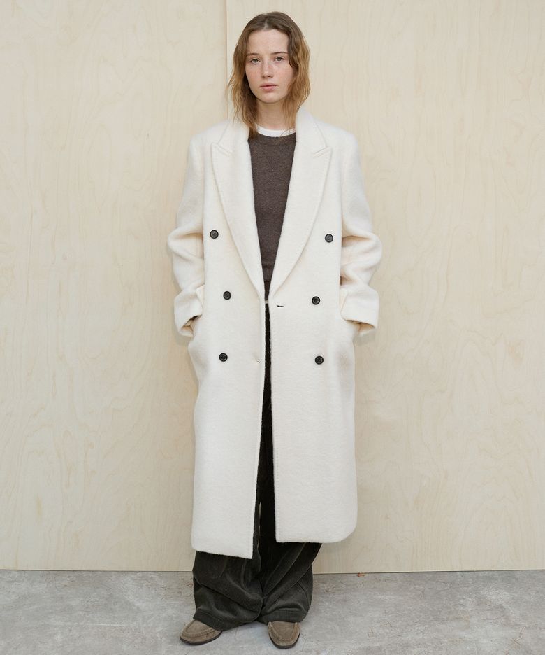 Hairy Alpaca Blended Classic Coat - Vanilla Cream