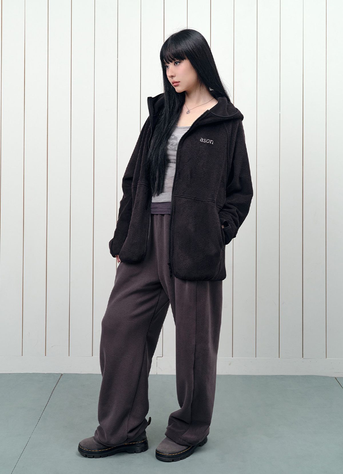 애즈온(ASON) MIA FLEECE PANTS / CHARCOAL