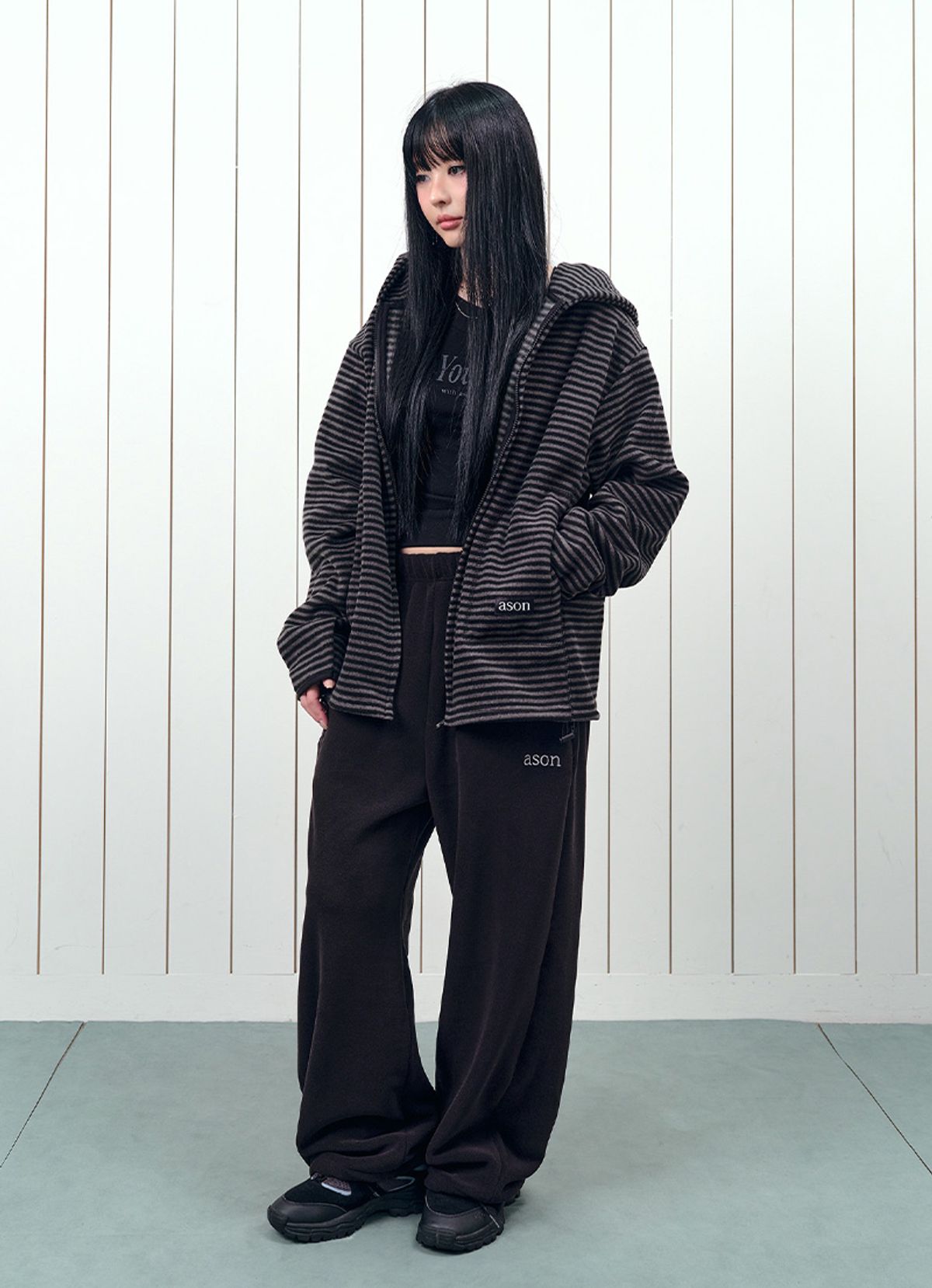 애즈온(ASON) MIA FLEECE PANTS / BLACK