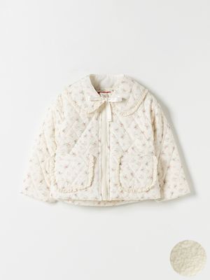 로맨틱플라워 누빔 점퍼 케이프 세트