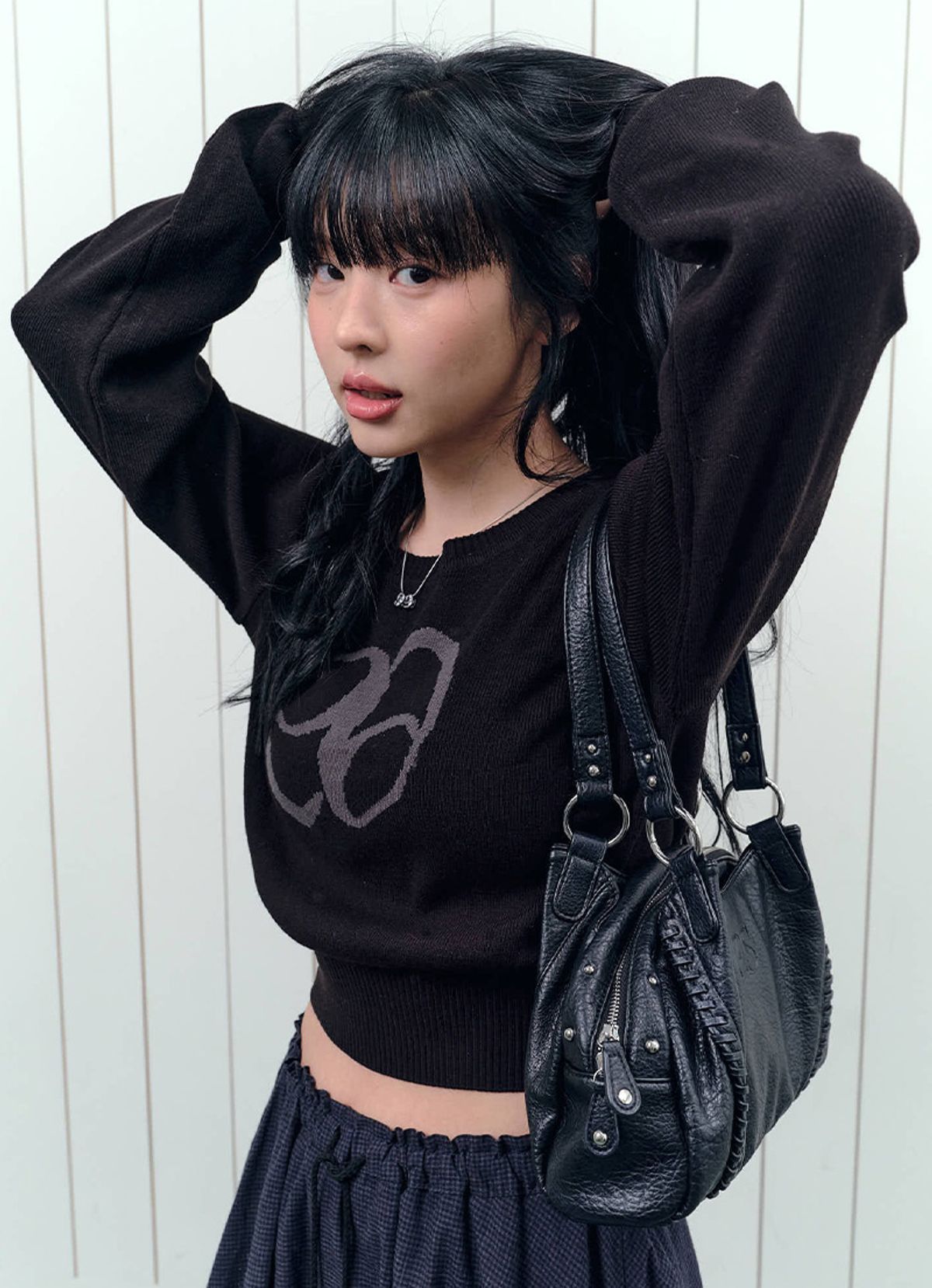 애즈온(ASON) MOLLY CROP KNIT / BLACK