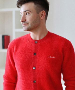 [ADULT]앙고라 가디건 레드