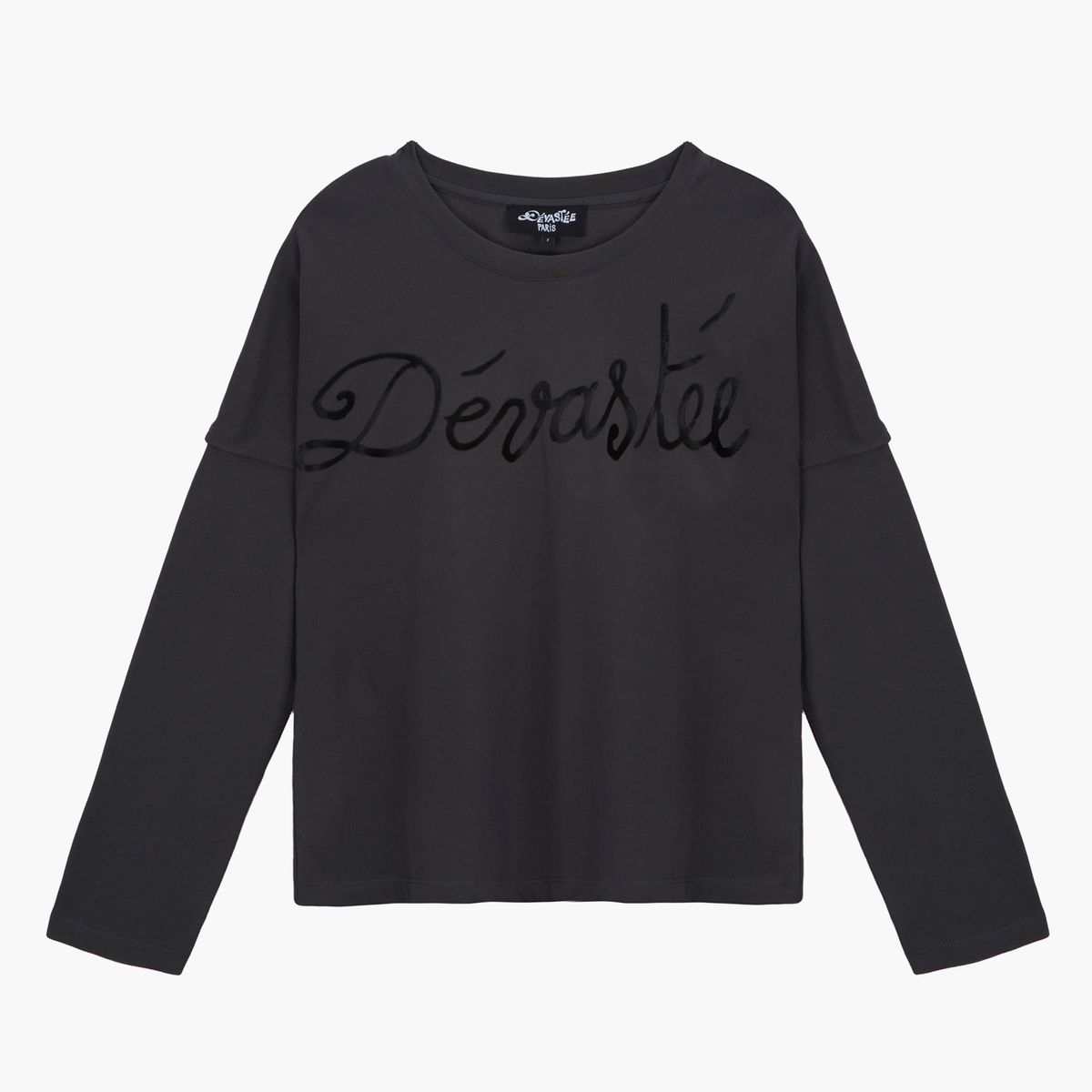 데바스테(DEVASTEE) 데바스테 레이어드 티셔츠 CHARCOAL (S5FWTP001)
