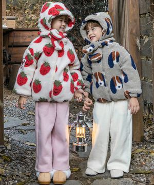 퐁퐁플리스 뽀글이 점퍼 모자 세트 - 2 COLOR