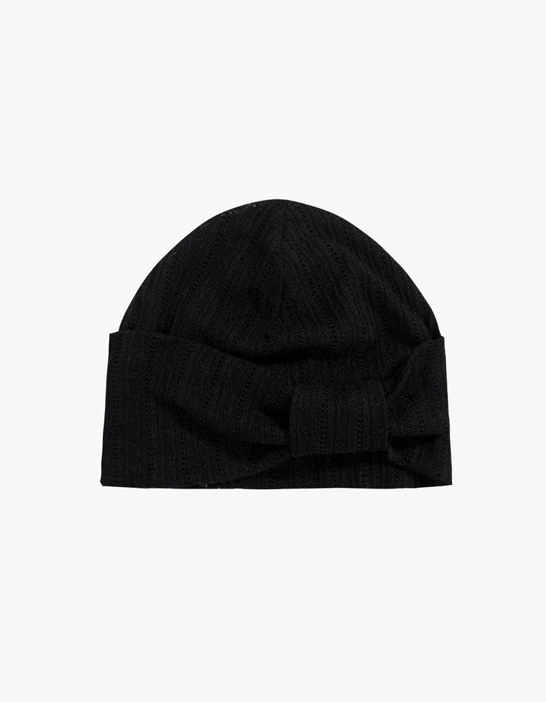 RIBBON KNIT BEANIE [BLACK]