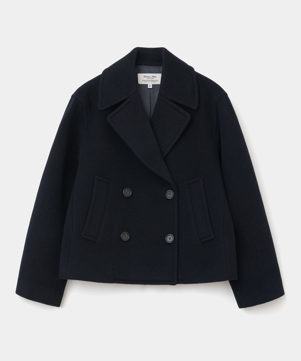 유니폼브릿지(UNIFORM BRIDGE) wool pea coat(womens) dark navy