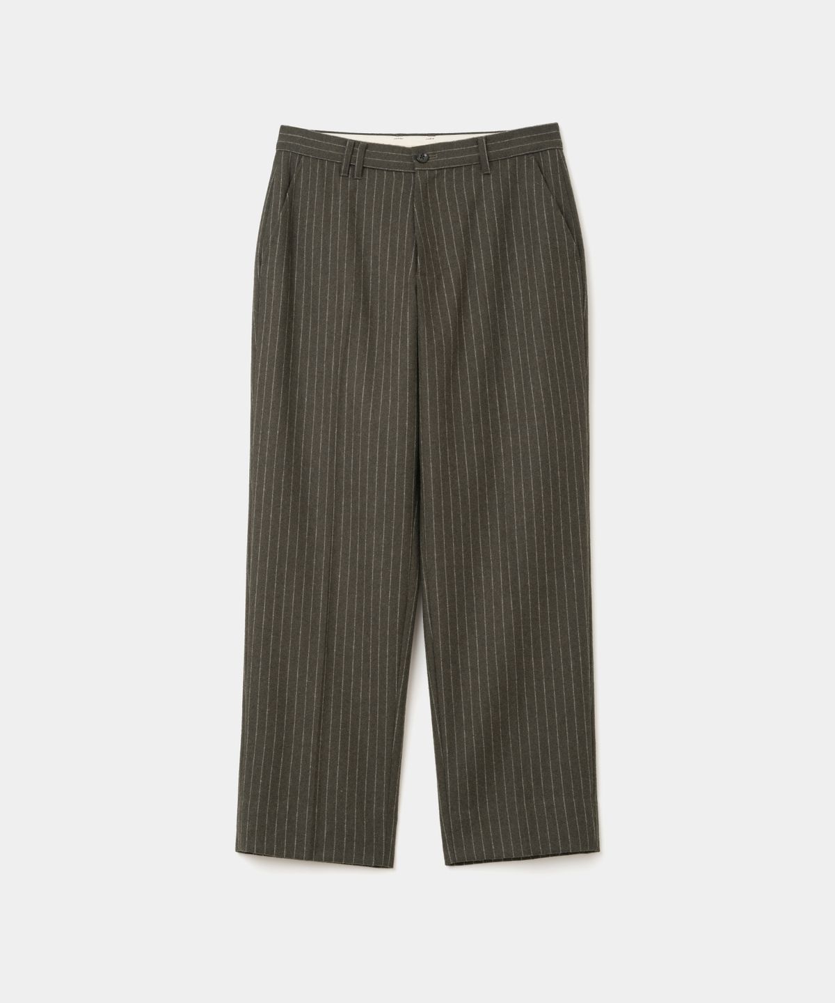 유니폼브릿지(UNIFORM BRIDGE) stripe wool trouser olive
