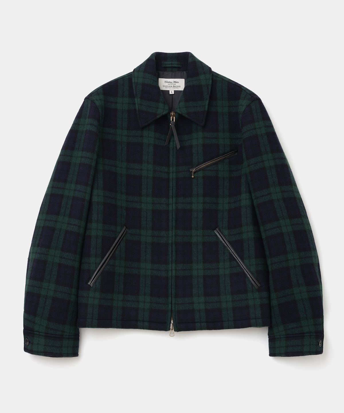 유니폼브릿지(UNIFORM BRIDGE) wool sport zip-up jacket blackwatch