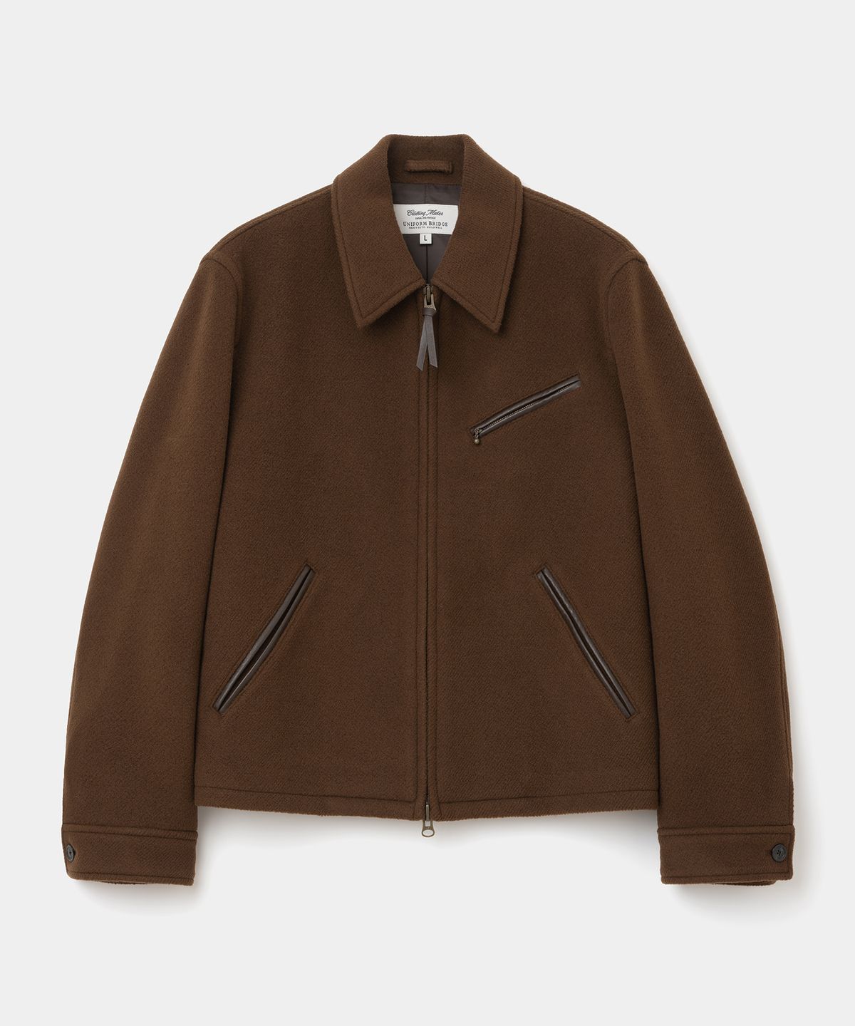 유니폼브릿지(UNIFORM BRIDGE) wool sport zip-up jacket brown
