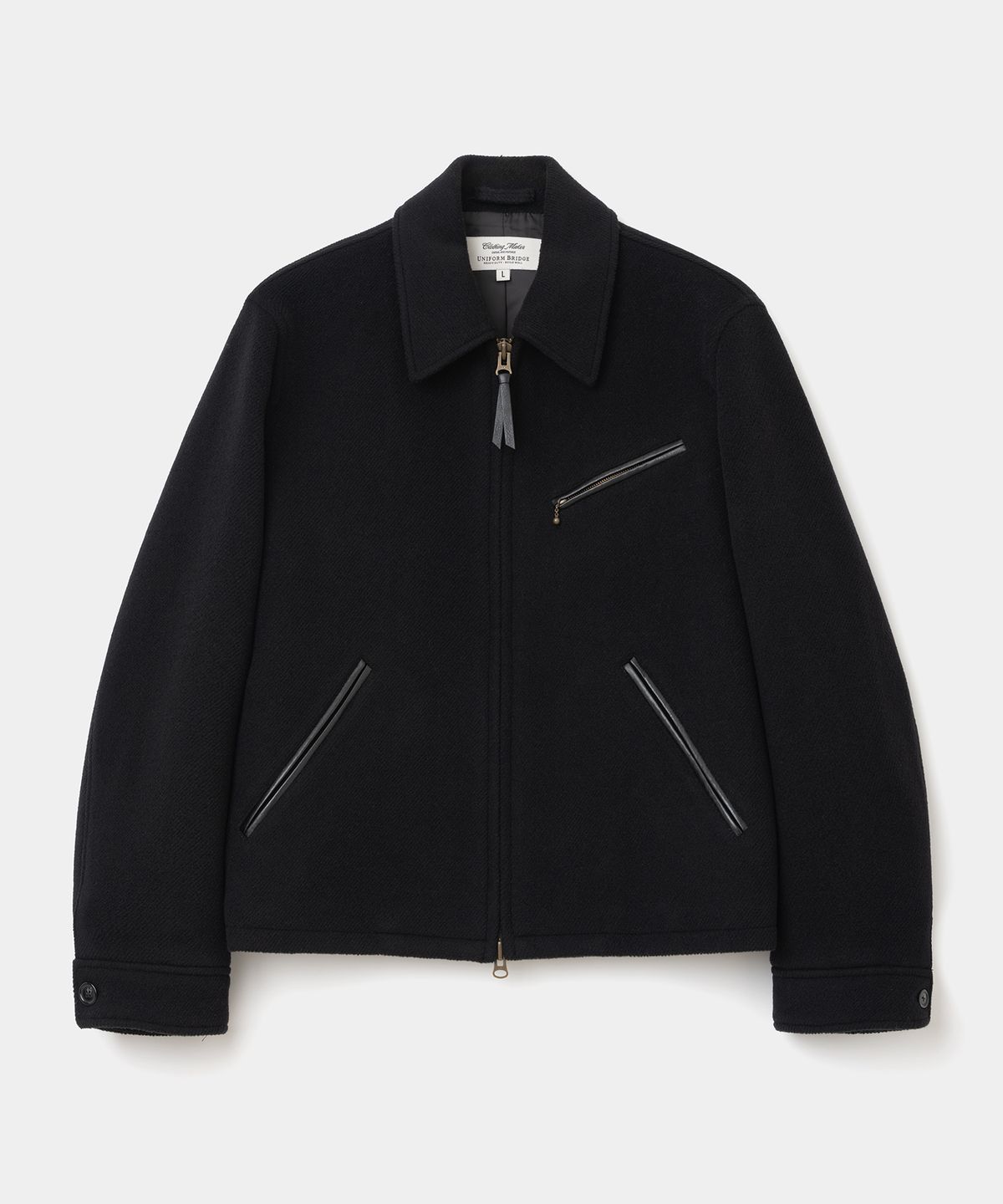 유니폼브릿지(UNIFORM BRIDGE) wool sport zip-up jacket black