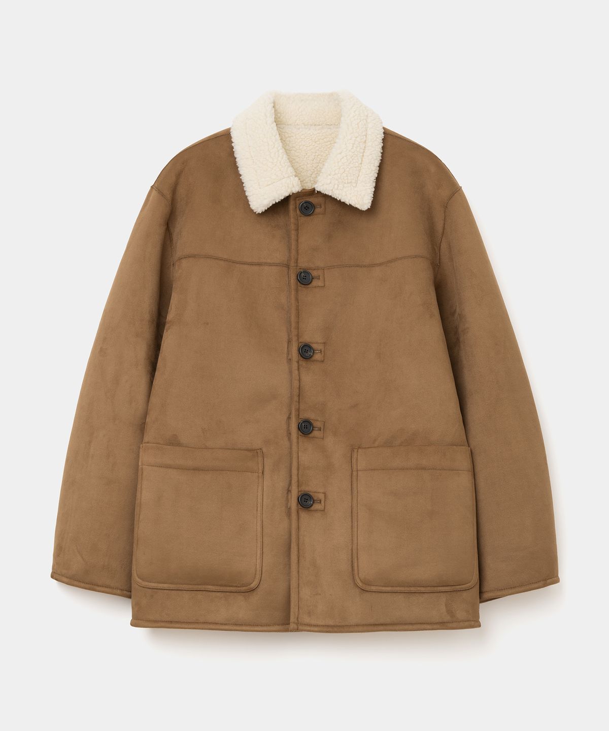 유니폼브릿지(UNIFORM BRIDGE) reversible shearling coat brown