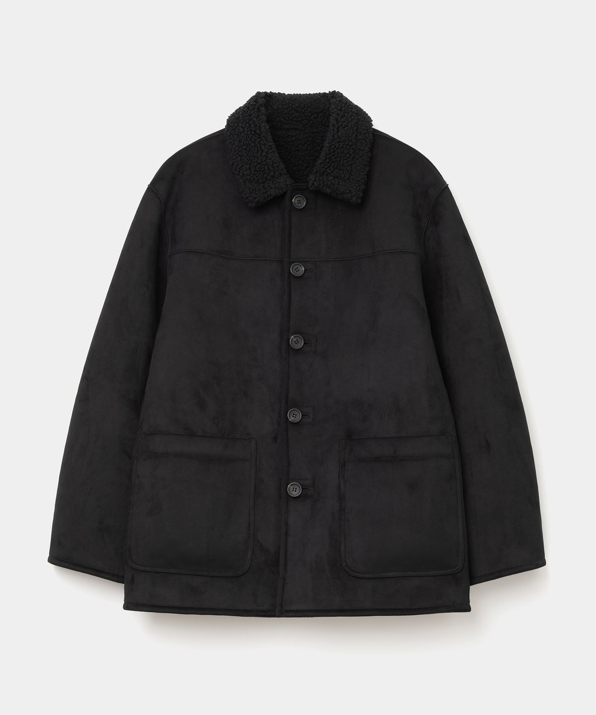 유니폼브릿지(UNIFORM BRIDGE) reversible shearling coat black