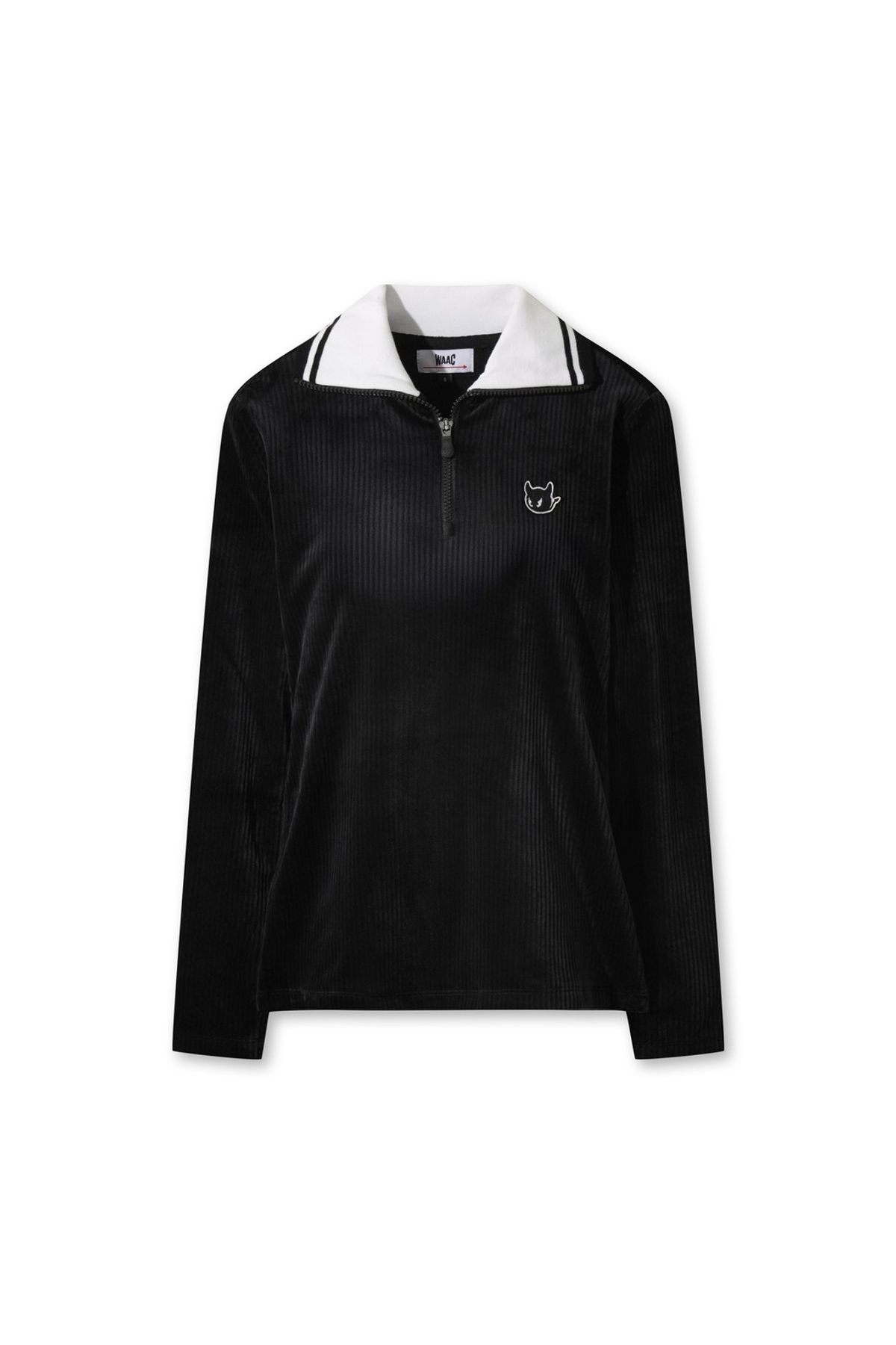 왁(WAAC) Women Ribbed Minky Fleece Pullover WWTBW25705BKX