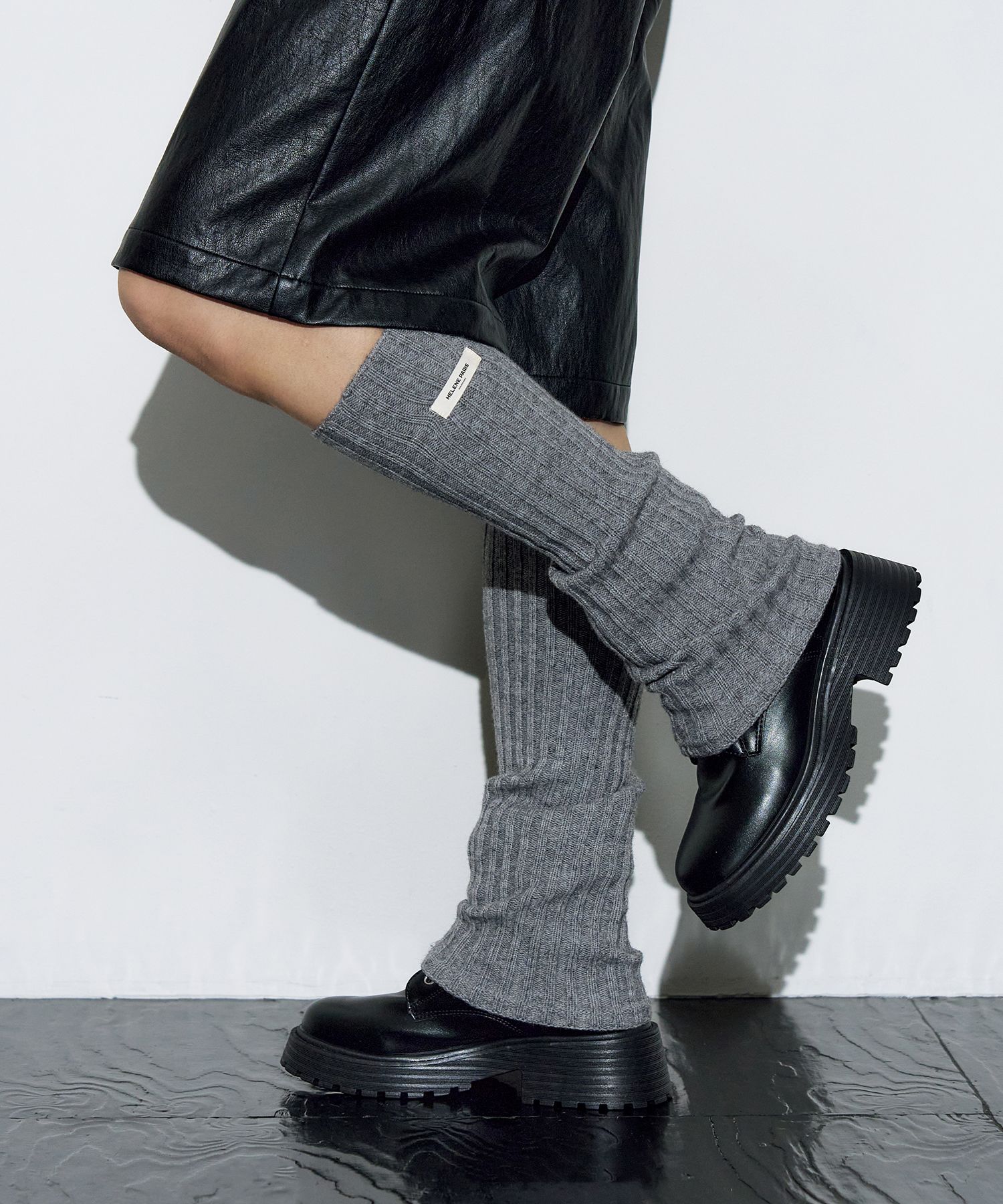 MUSINSA公式 | HELENE PARIS リブレッグウォーマー [グレー]