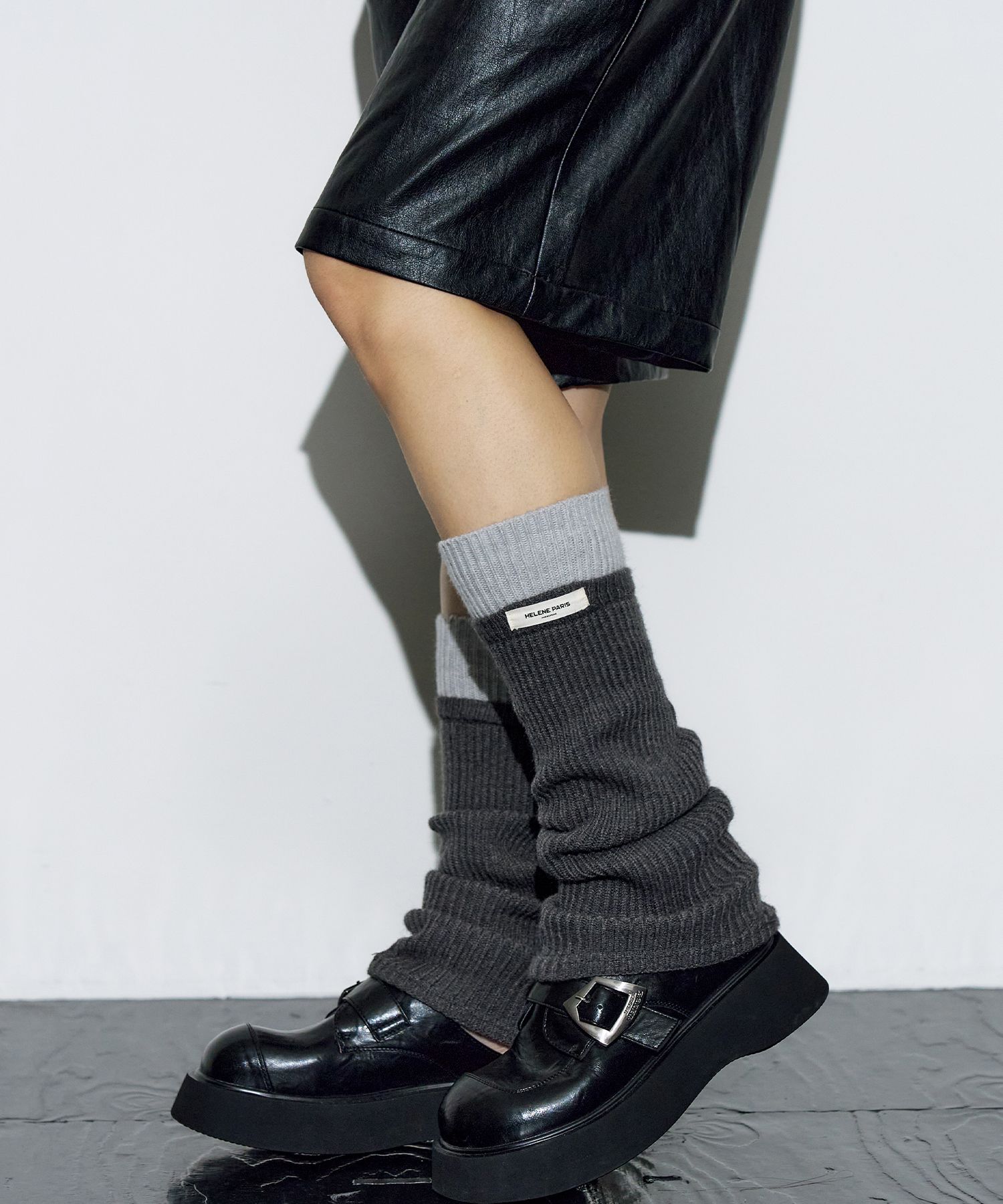 MUSINSA公式 | HELENE PARIS ツートンリブレッグウォーマー