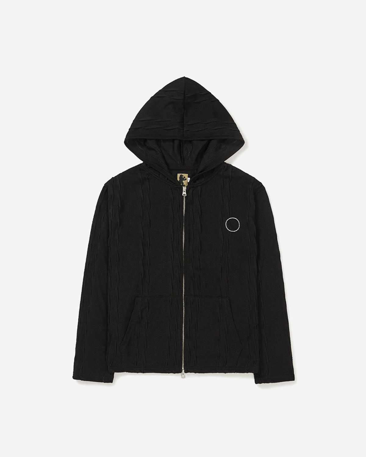 사일런트실러블(SILENTSYLLABLE) Pleats hooded zip-up / Black