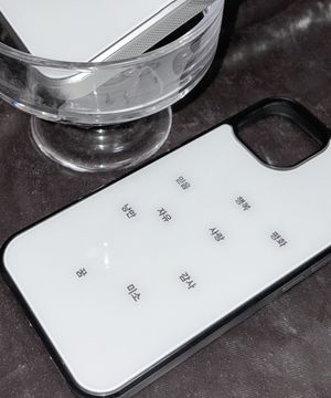 긍정(肯定) black white glass bumper case
