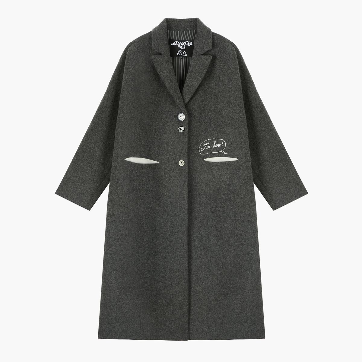 데바스테(DEVASTEE) 아임 히어 롱 코트 CHARCOAL (S5FWCT008)