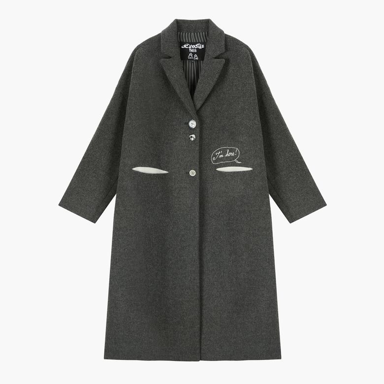 아임 히어 롱 코트 CHARCOAL (S5FWCT008)