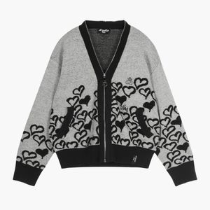 하트 자카드 가디건 GREY (S5FWCA002)