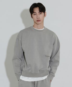 피그먼트 오버숄더 에어홀 맨투맨 (Grey)