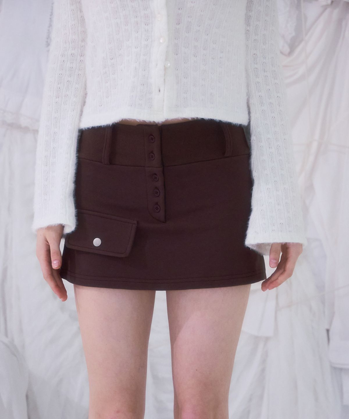 로제프란츠(ROSEFRANTZ) Pocket Mini Skirt [Brown]