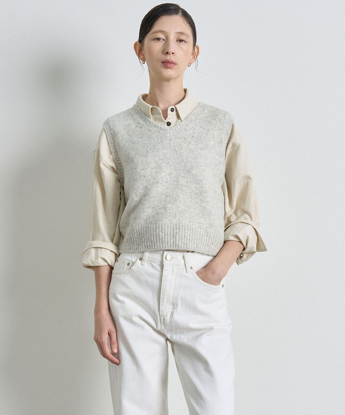 해브 앤 해브(HAVE8HAVE) ALPACA KNIT VEST_MELANGE BRIGHT