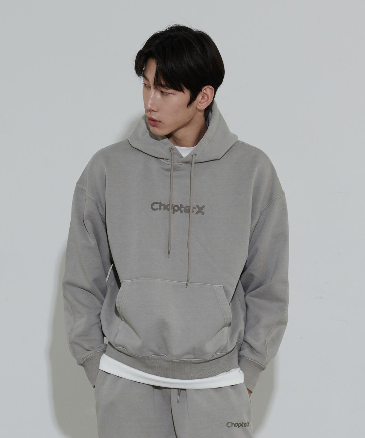 챕터엑스(CHAPTER.X) 피그먼트 CP 에어홀 후디 (Grey)