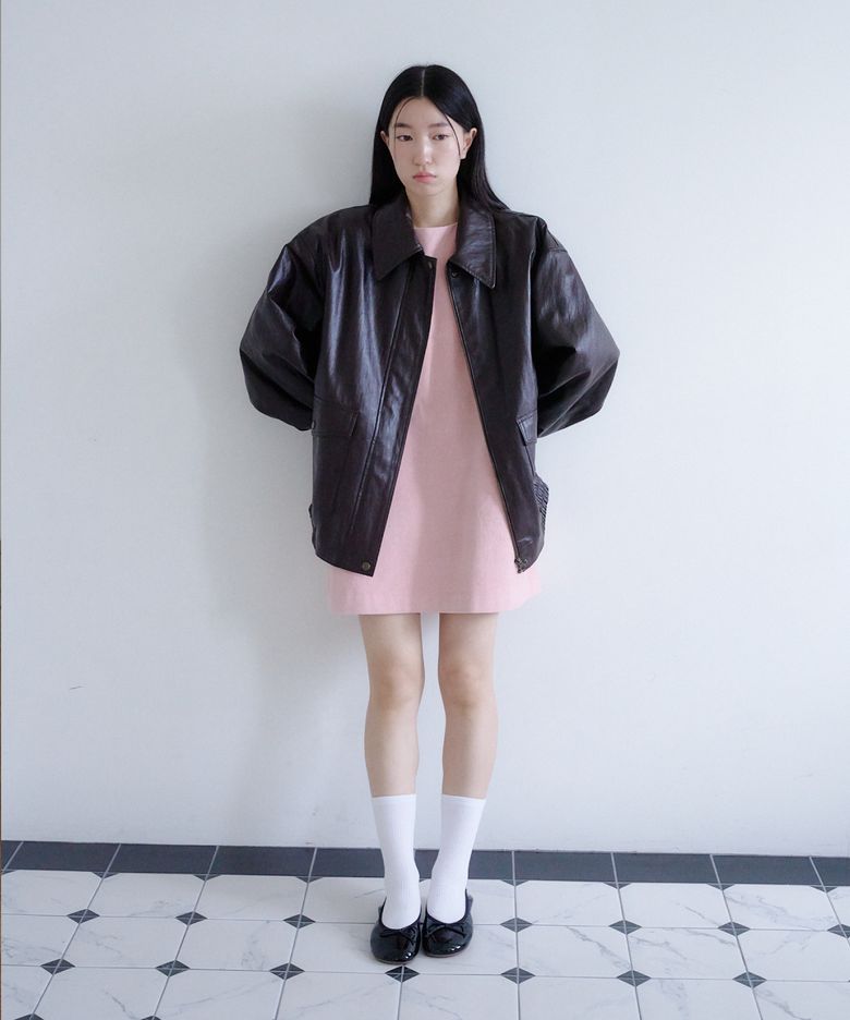 오라 코듀로이 미니 드레스_핑크