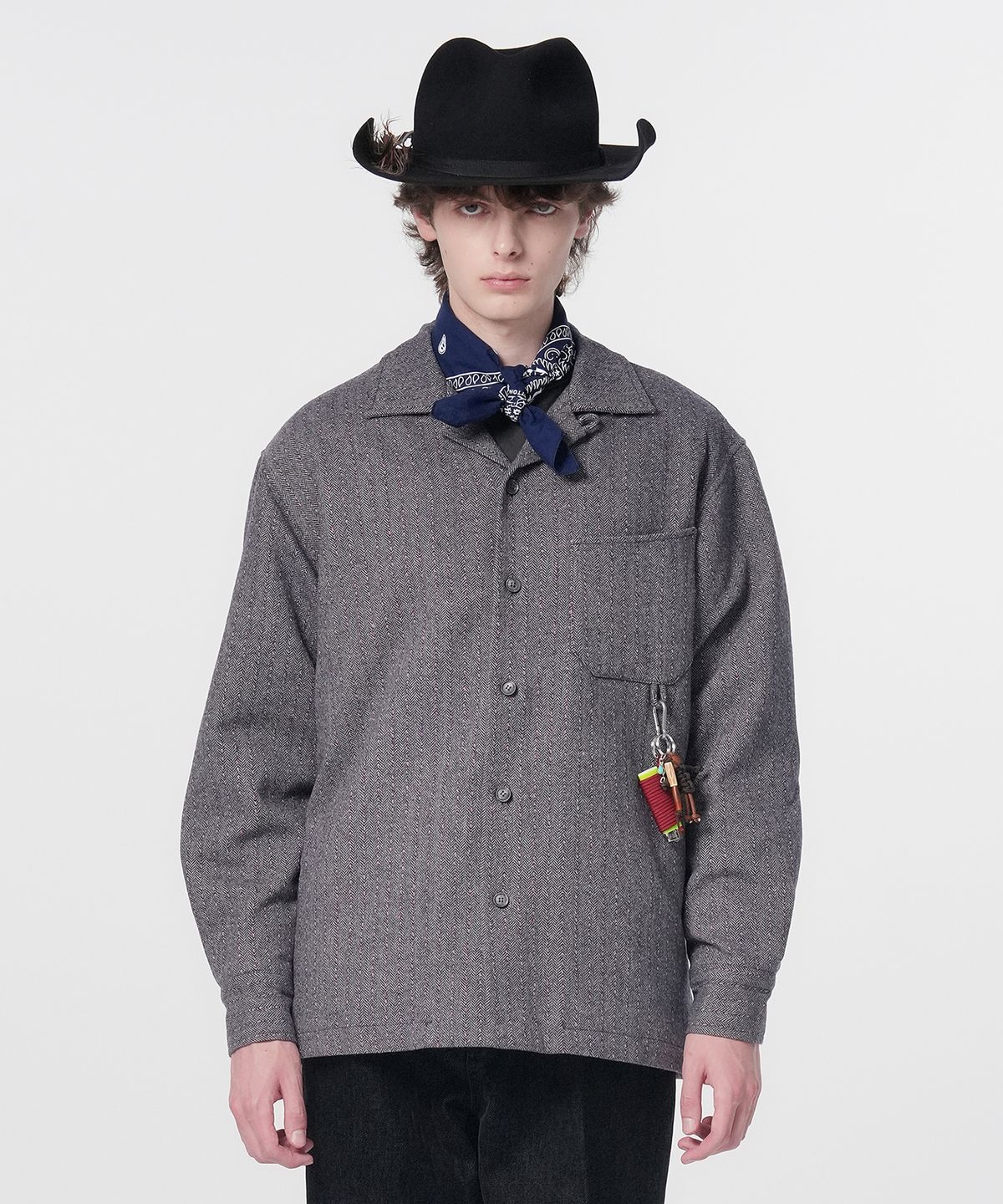 홍우성(HONGWOOSUNG) Western Quilted Shirt_Charcoal