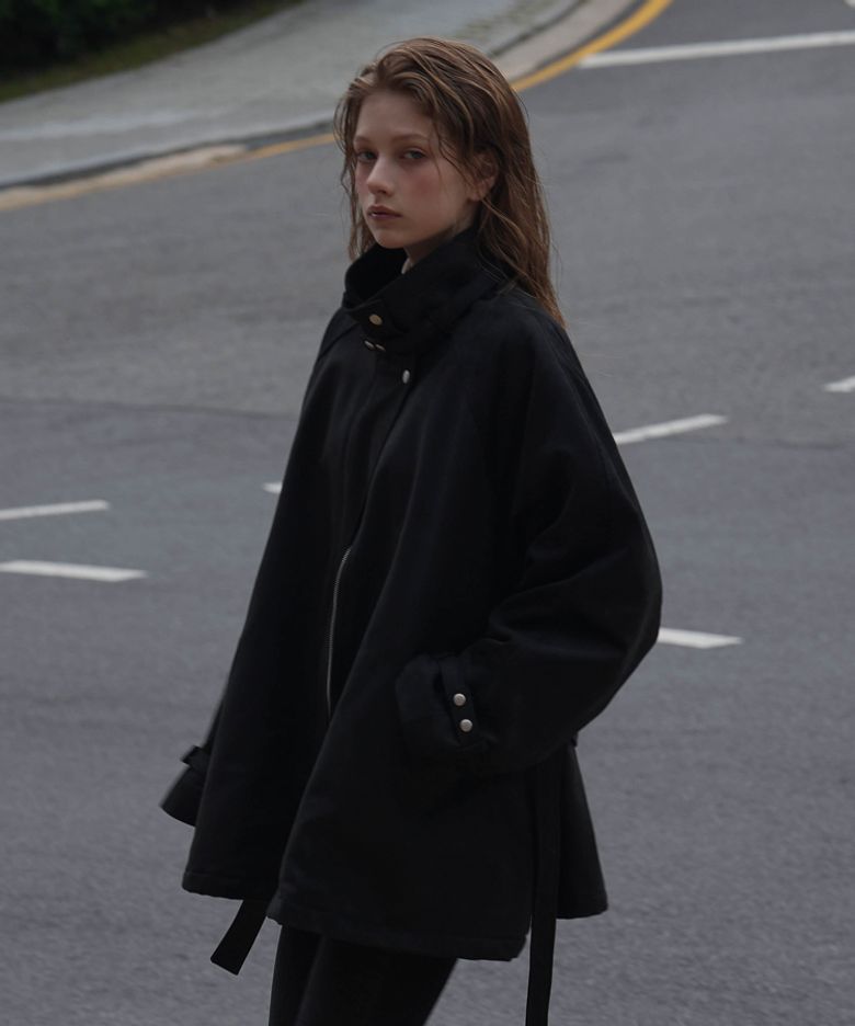 Fur Lined Suede Jacket [Black]