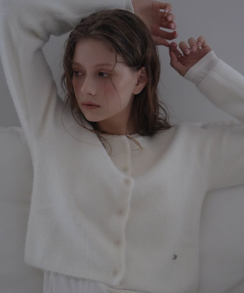 Soft Fur Cardigan [White]