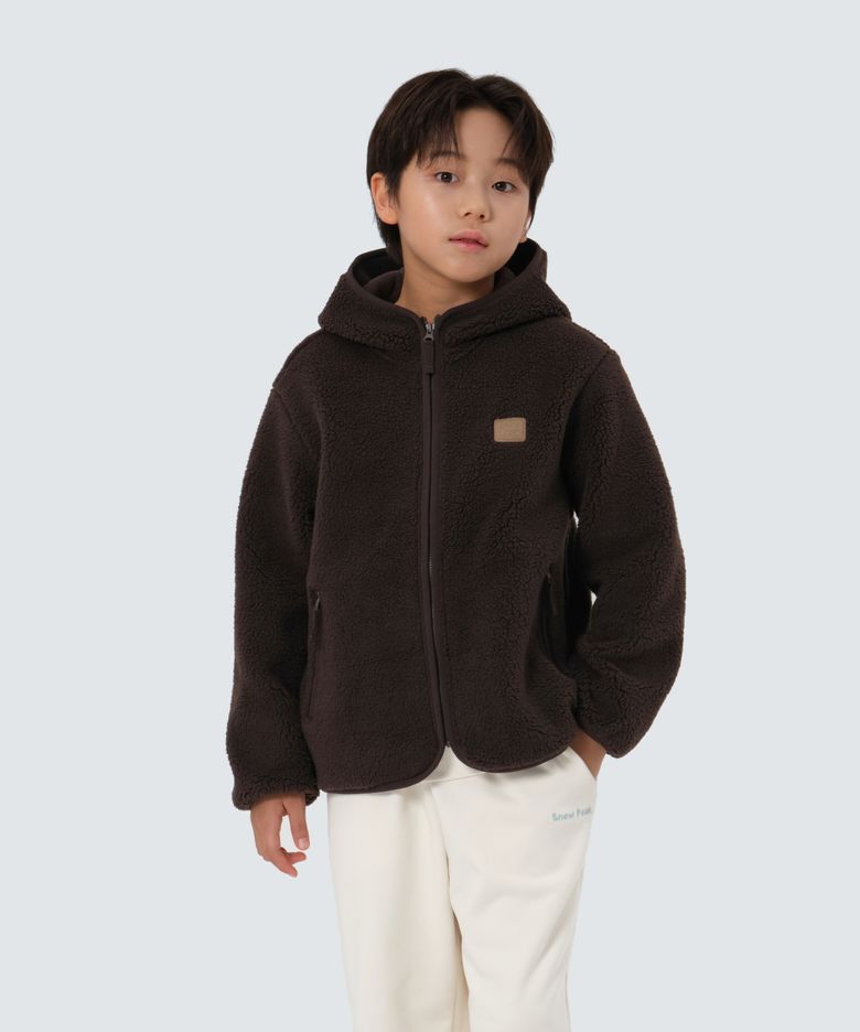 키즈 부클 후드 집업 (S25WKFFJ81) Choco Brown