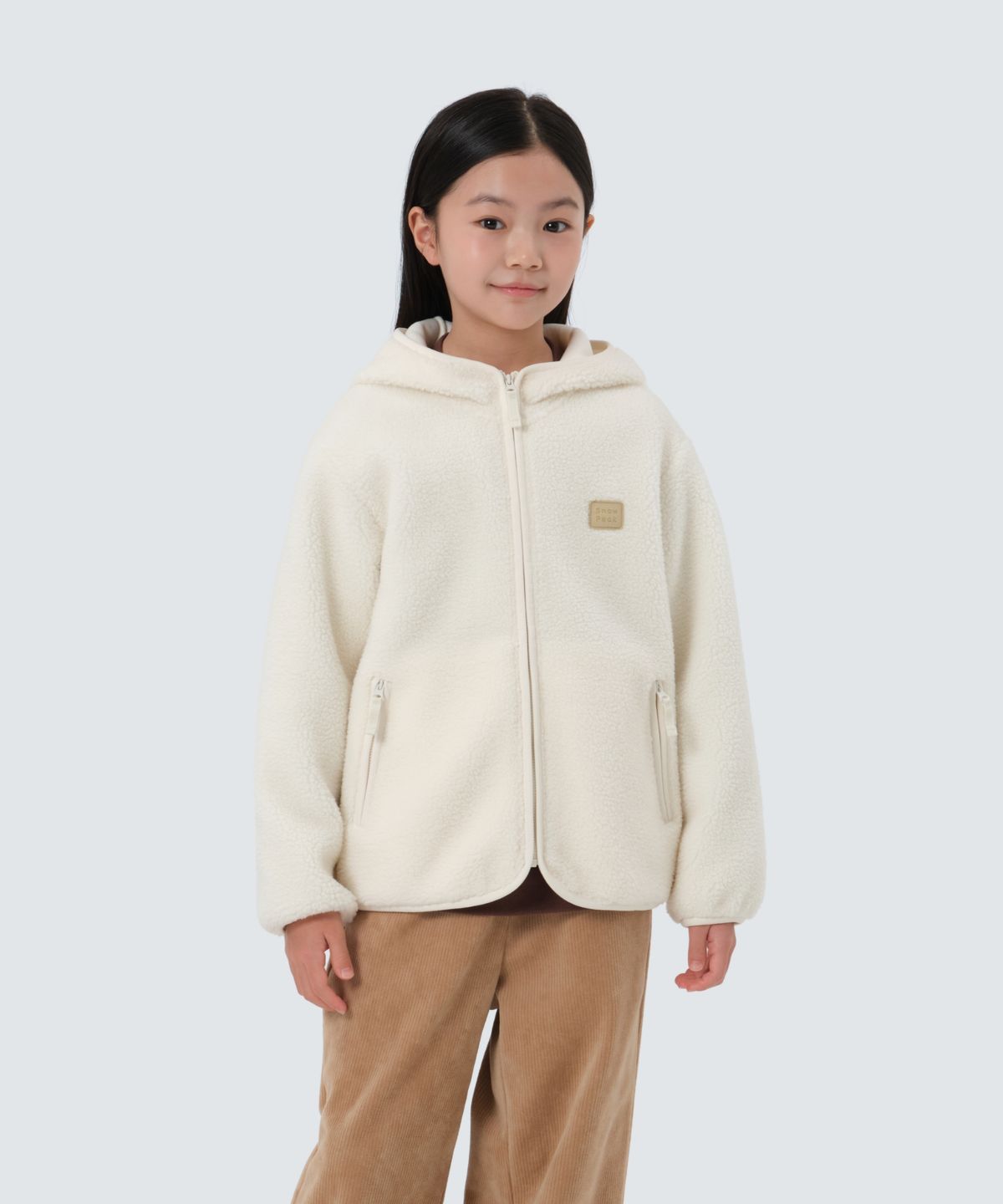 스노우피크 어패럴 키즈(SNOWPEAK APPAREL KIDS) 키즈 부클 후드 집업 (S25WKFFJ81) Cream