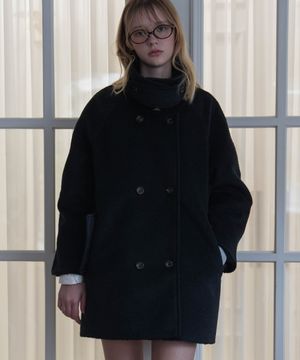 Wool Double Half Coat [Black]