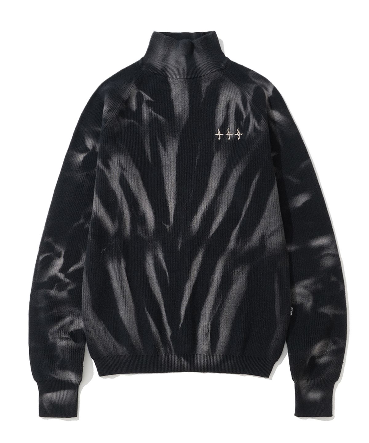 낫포너드(NOT4NERD) Tie Dye Turtle Neck Sweater - Black