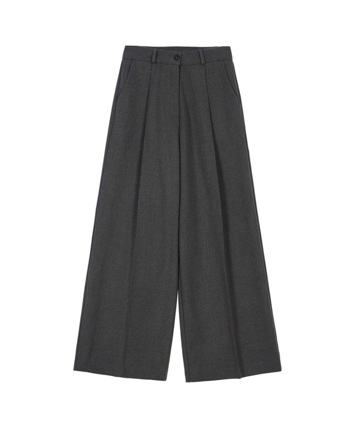 드헤베(DEHEVE) Wool Wide Slacks [Gray]