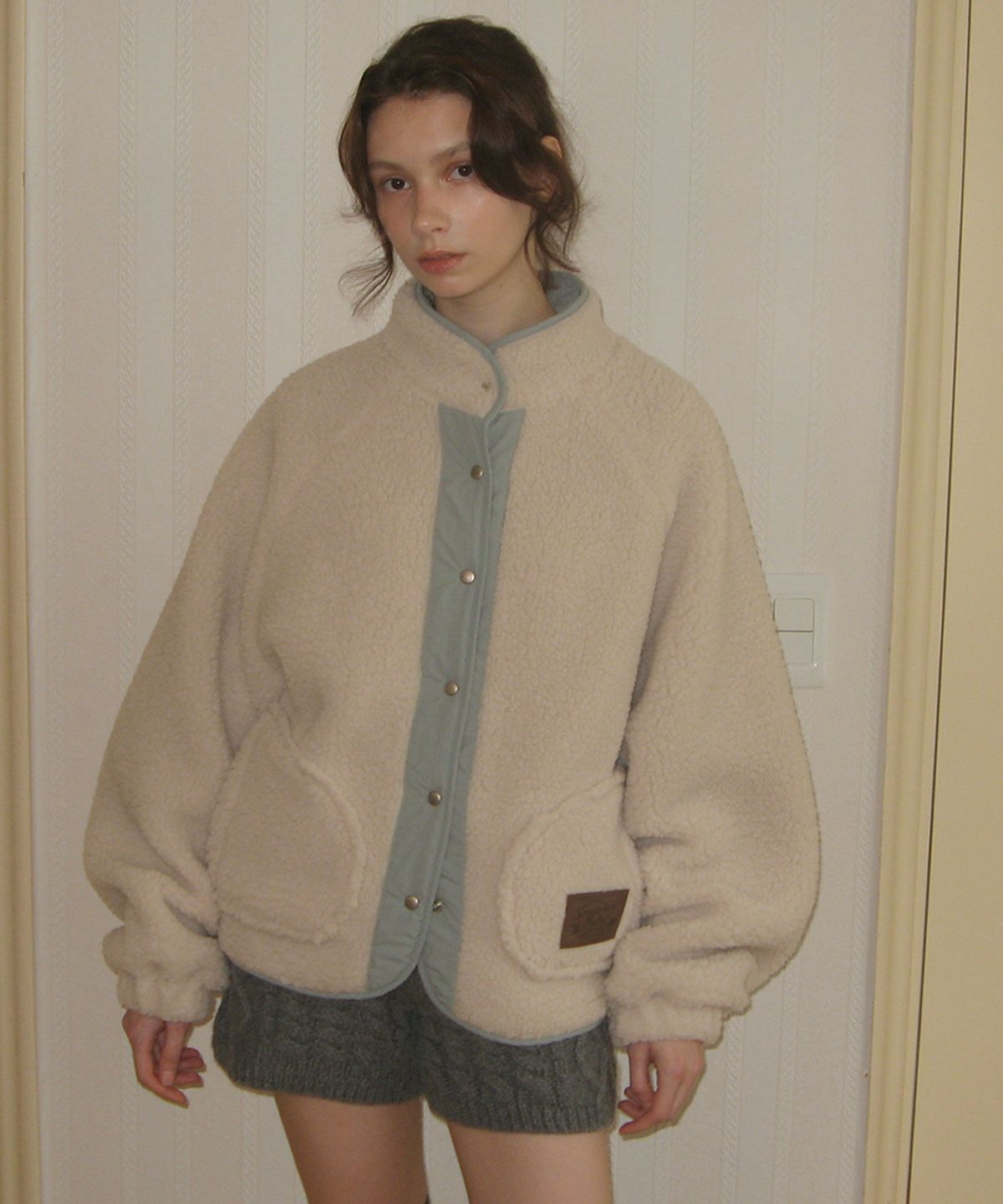 썸웨어버터(SOMEWHEREBUTTER) Poppy Fleece Jumper - Ivory