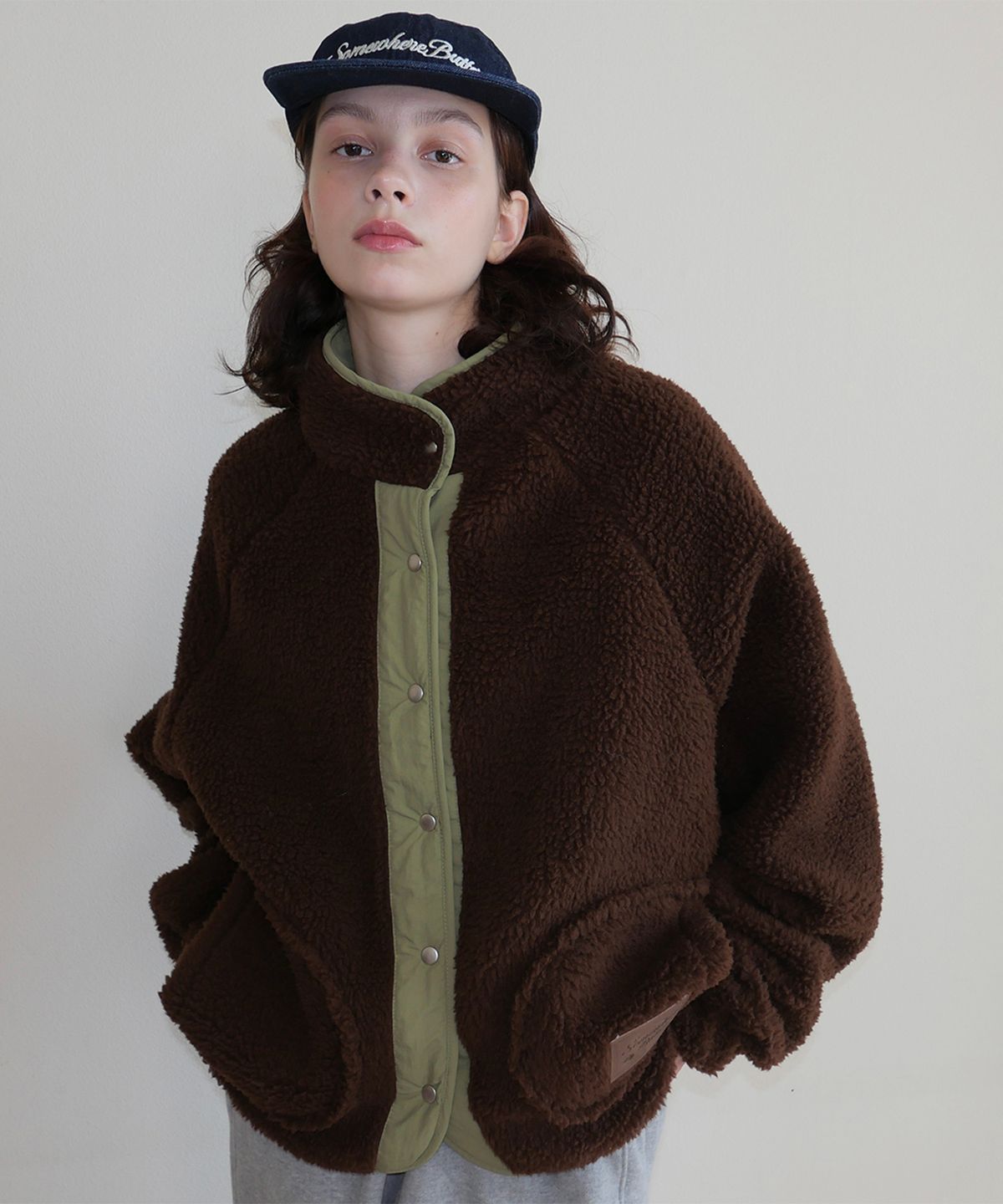 썸웨어버터(SOMEWHEREBUTTER) Poppy Fleece Jumper - Brown
