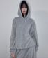 Melange Fleece Pullover Hoodie Gray