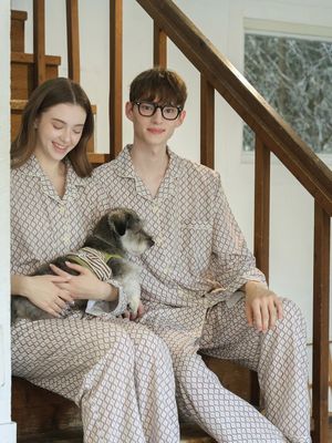 플레잉 클린핏 커플잠옷 긴팔 파자마 상하의 세트