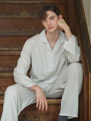 다이아 클린핏 커플잠옷 긴팔 파자마 상하의 세트