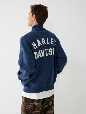 플랫트랙 집업 니트가디건 _블루 HH15312001