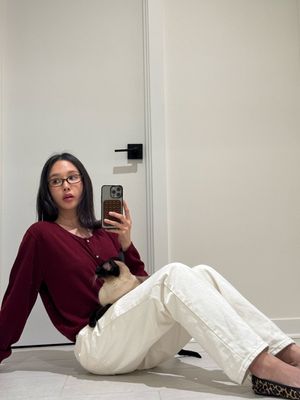 G CLASSIC LOOSE FIT CARDIGAN (WINE)