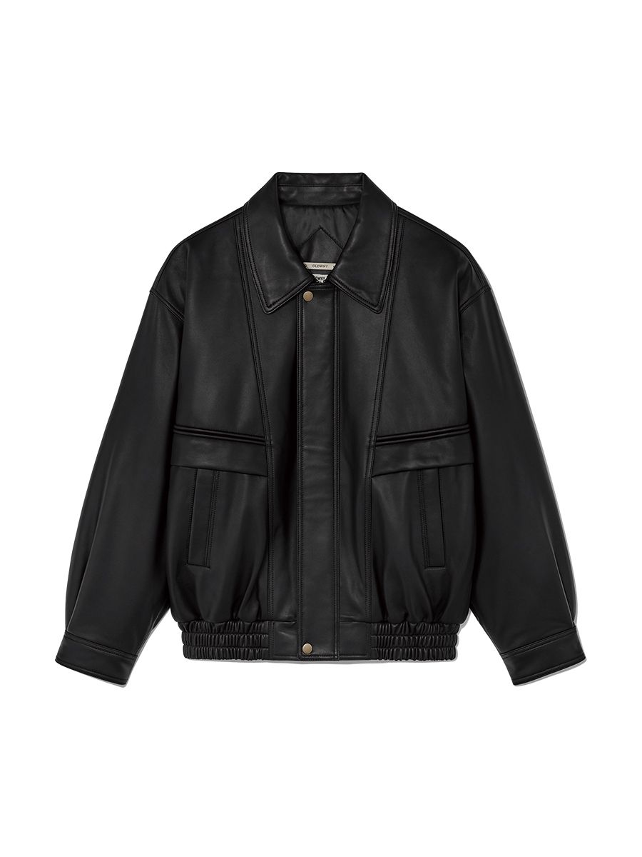 MUSINSA公式 | GLOWNY G LEATHER JACKET (BLACK)