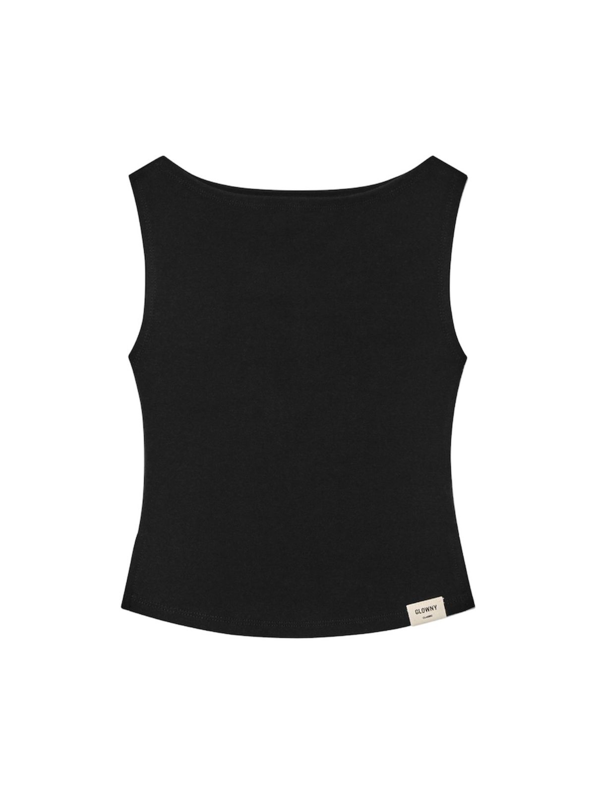 글로니(GLOWNY) G SLIT SLEEVELESS TOP (BLACK)