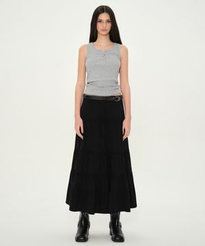 우먼즈 헨리 넥 탱크 탑 [미디엄 그레이]