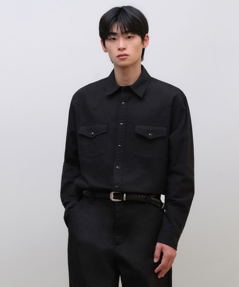 옥스포드 웨스턴 셔츠 [블랙]